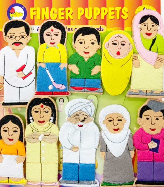 Finger Puppets Asian Family and Friends Set of 10pc