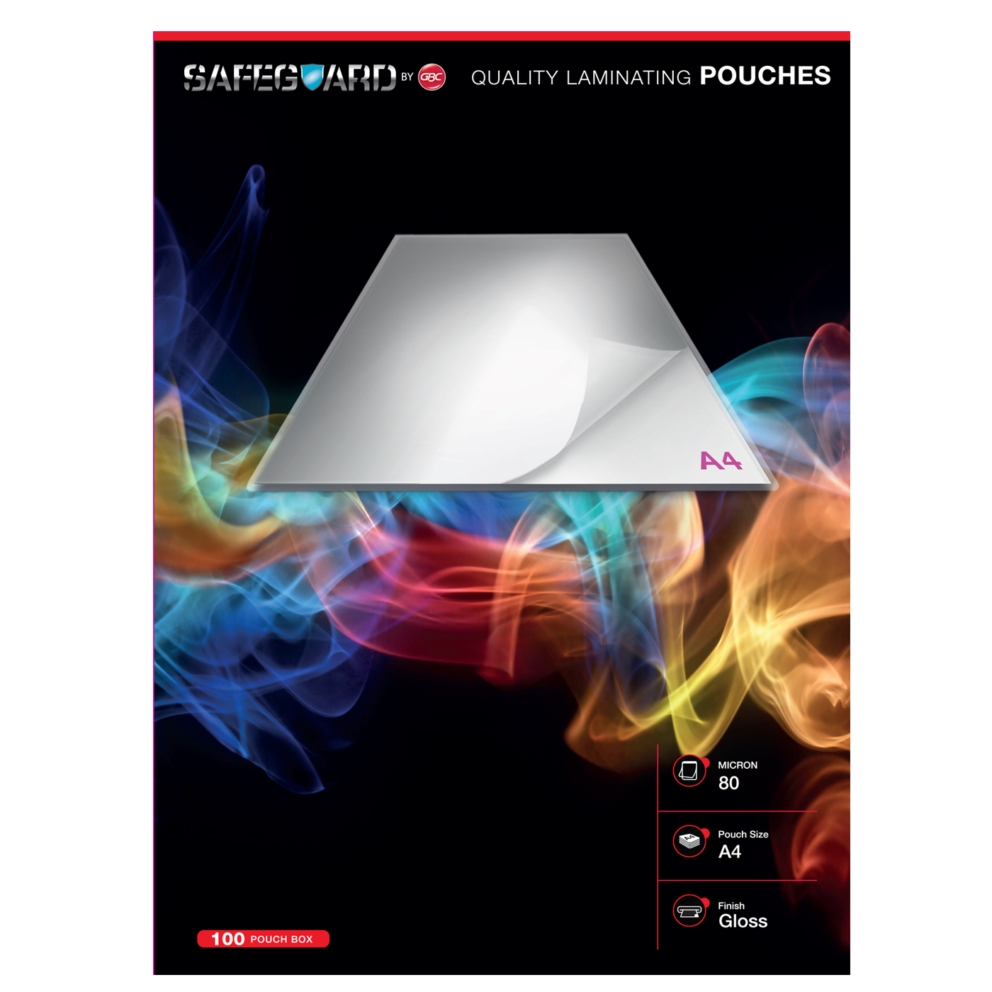 GBC Safeguard Laminating Pouches 80 Micron A4 Pack of 100