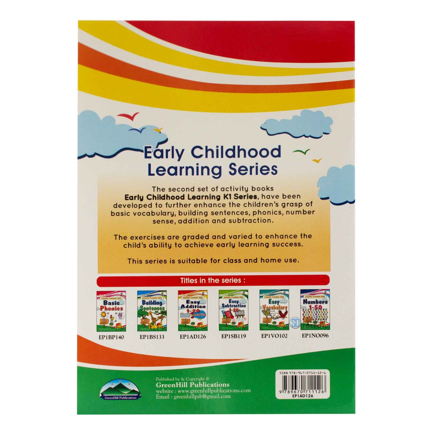 Greenhill Essential Preschool Skills Easy Addition 1 to 20 Ages 4-6 Years