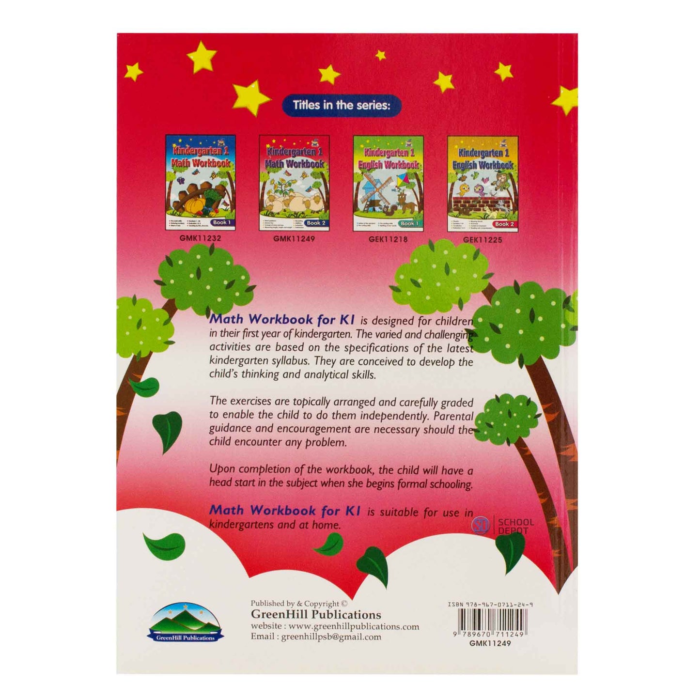 Greenhill Kindergarten 1 Maths Workbook 4-6 Years Book 2