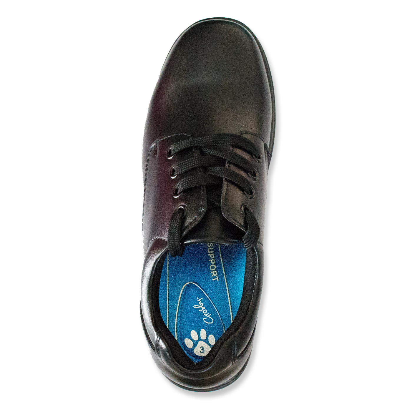 Grosby Leather School Shoes Black Educate JNR 2 UK Size 10-6