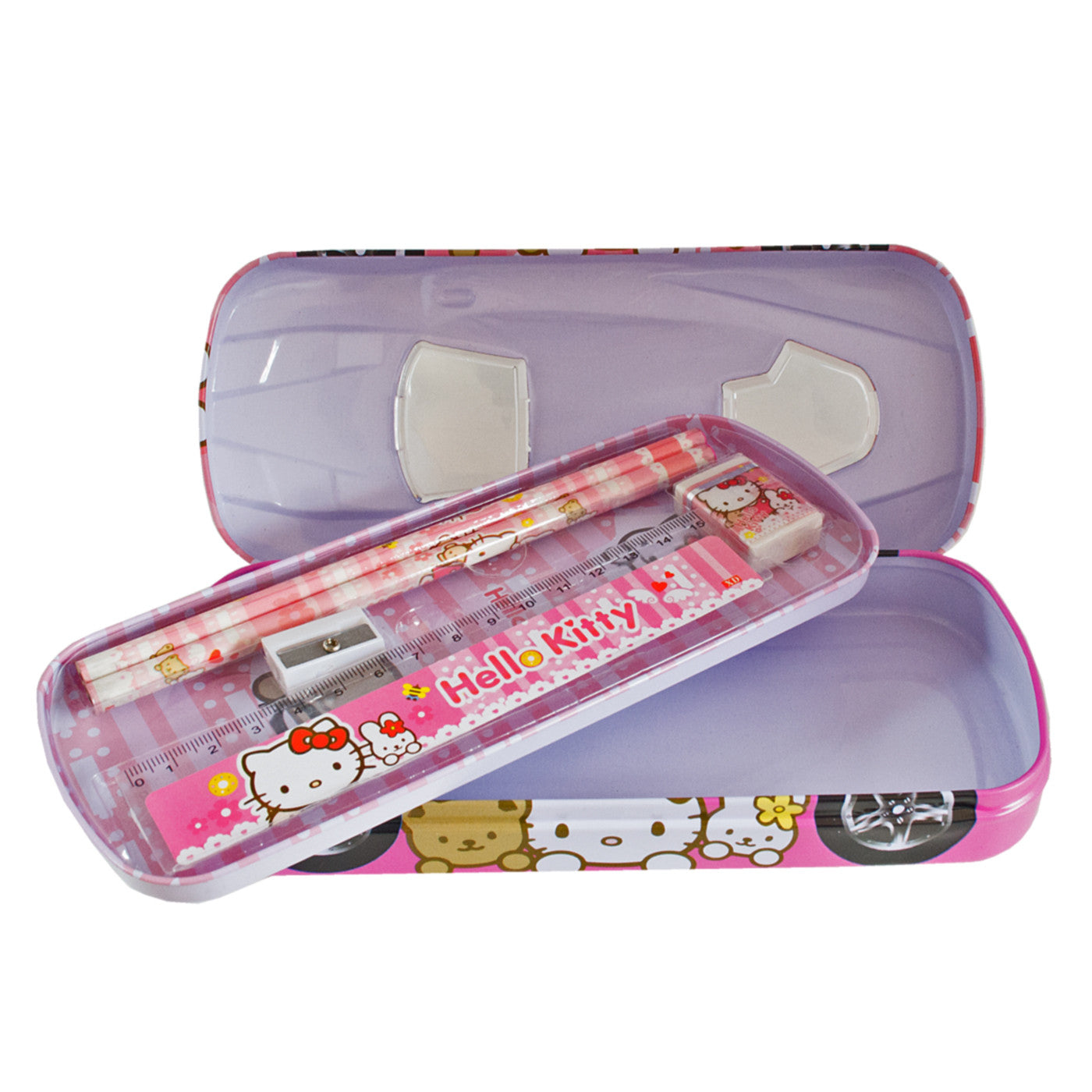 Hello Kitty Tin Pencil Box 6 in 1 Car