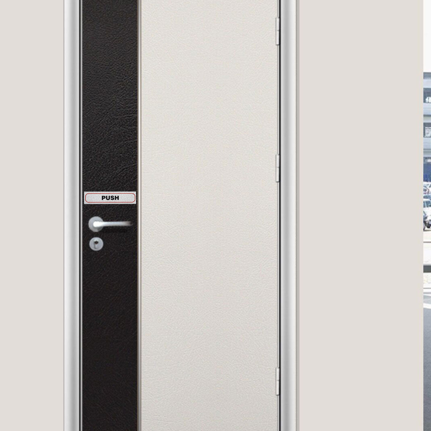 Self Adhesive Information Sign "PUSH" 17 x 4 cm