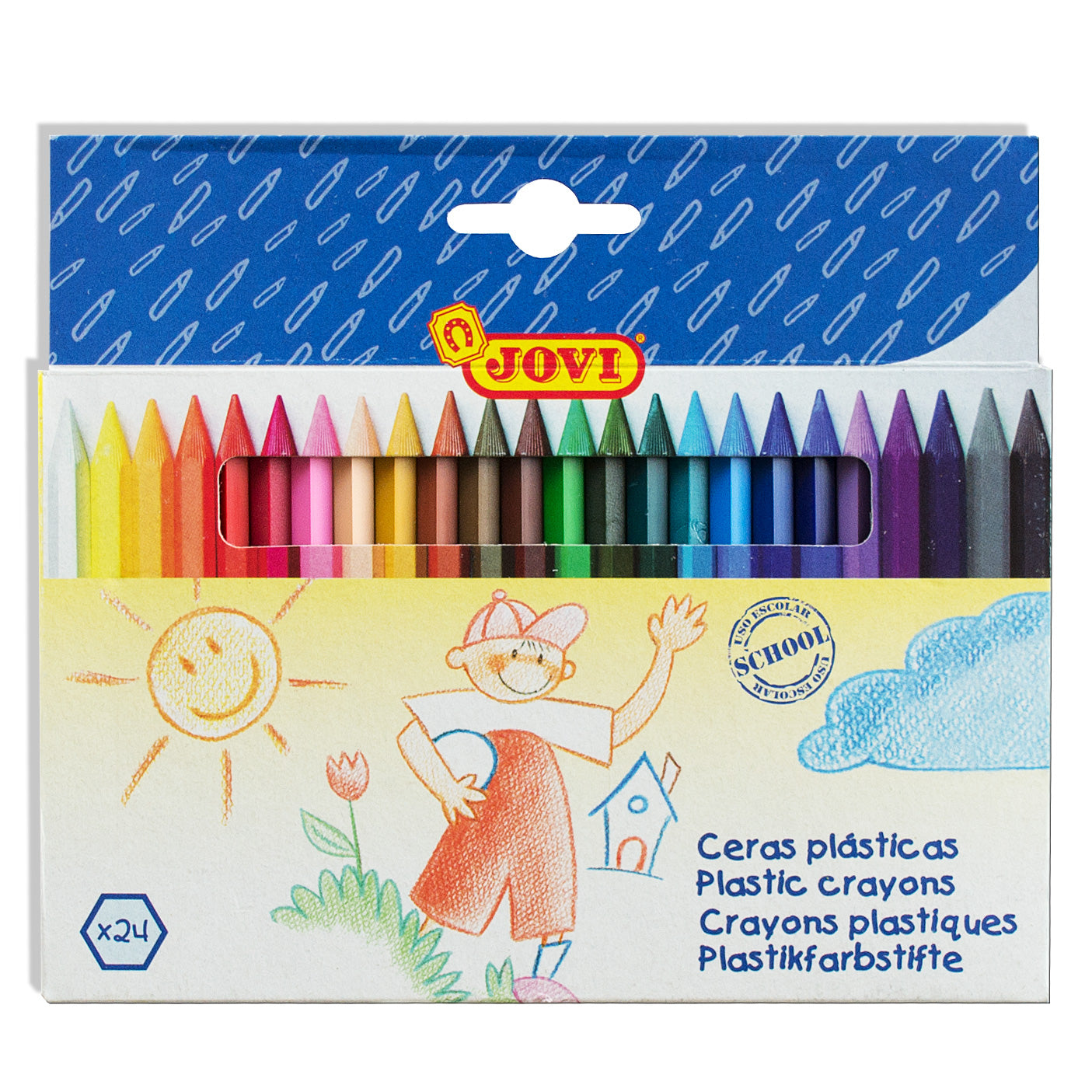 Jovi Erasable Plastic Crayons 24 Pack