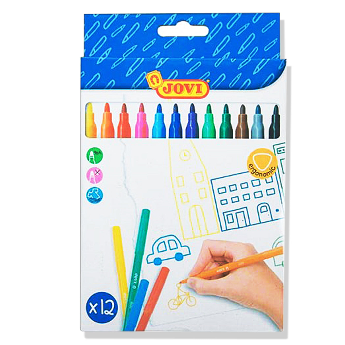 Jovi Triangular Felt Tips 12 Pack