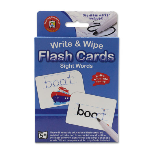 LCBF Write & Wipe Flashcards Sight Words with Marker Ages 5+