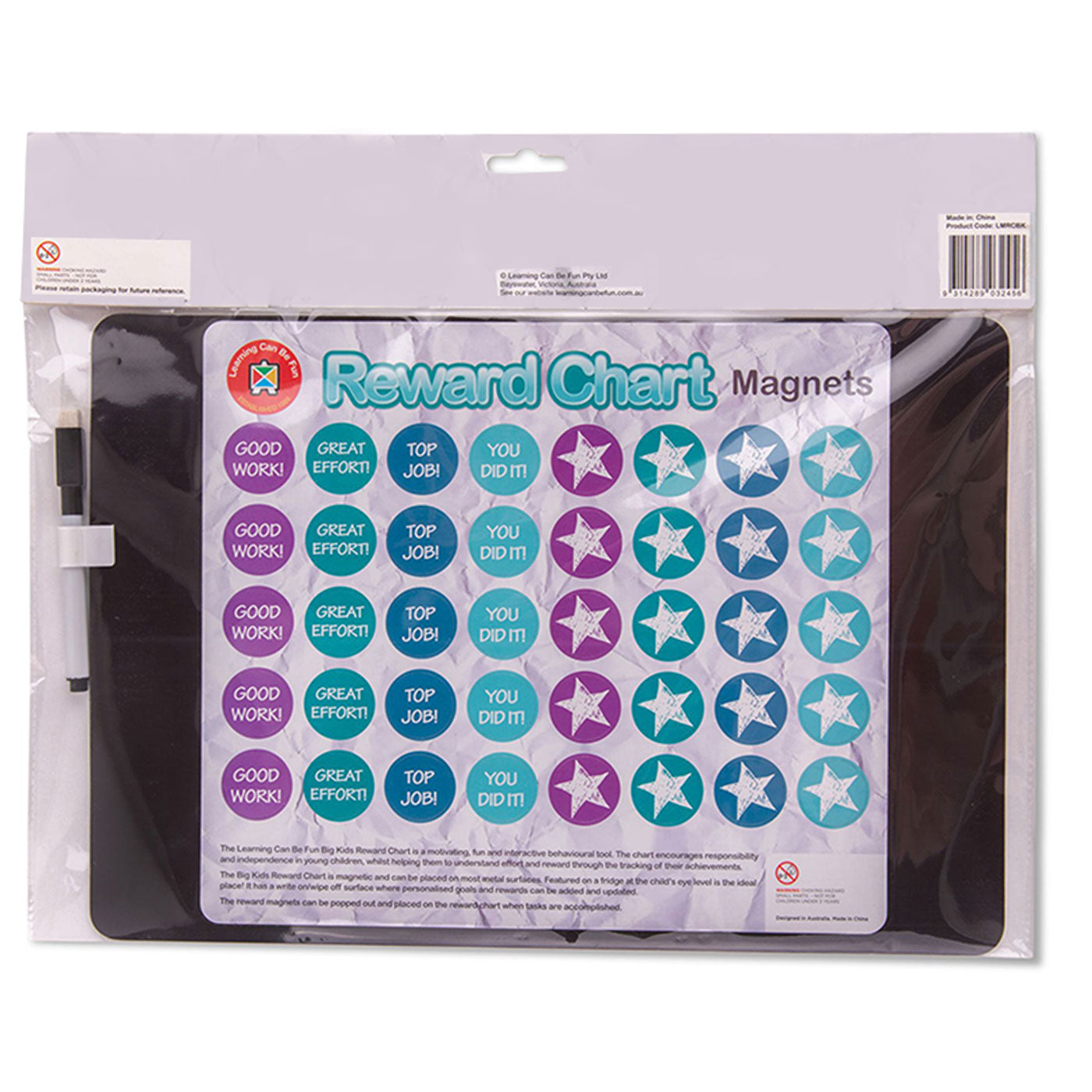 LCBF Magnetic Reward Chart Double-Sided Reusable-Big Kids