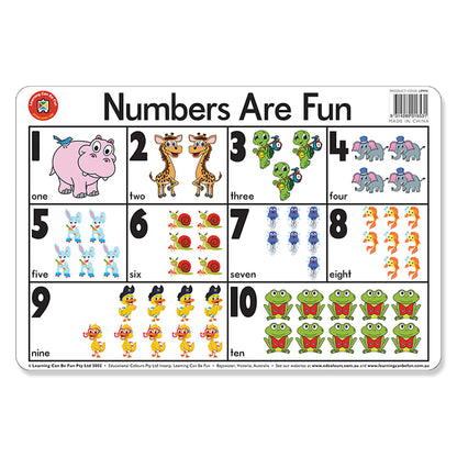 LCBF Placemat Educational Desk Mat 44 x 29 cm Numbers are Fun