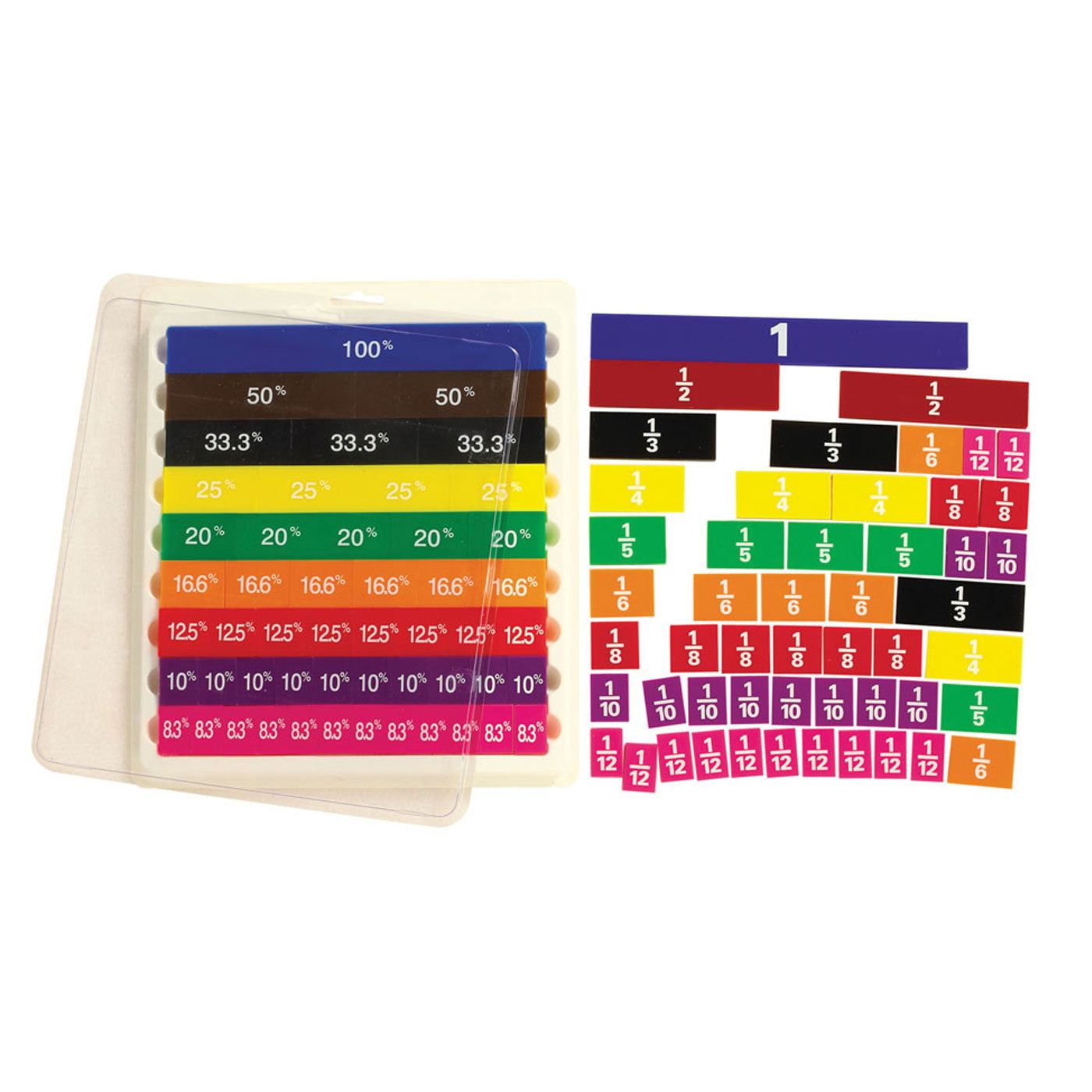 LCBF Rainbow Fraction Tiles 51 Pieces Assorted Ages 6+