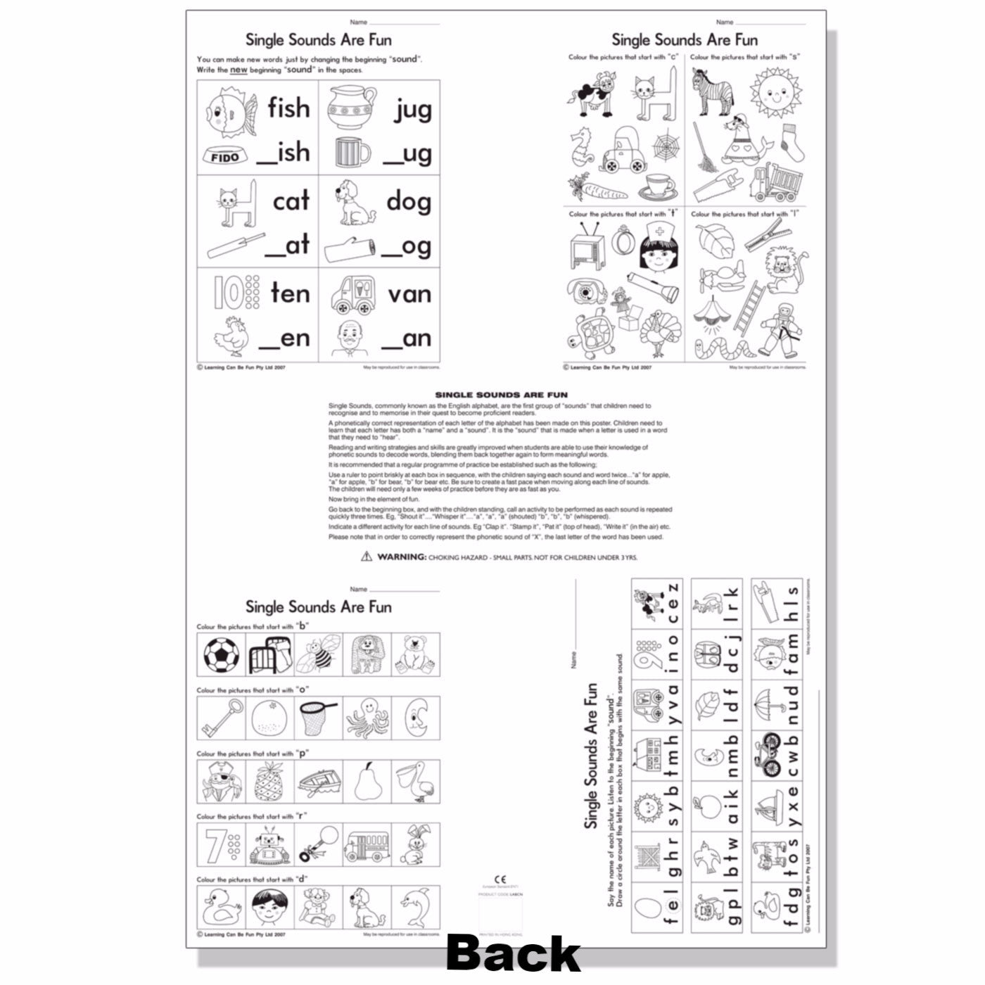 Wall Chart - Single Sounds Are Fun Poster- 50 x 74 CM - School Depot NZ