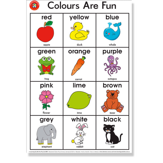 Wall Chart - Colours Are Fun Poster - 50 x 74 CM - School Depot NZ