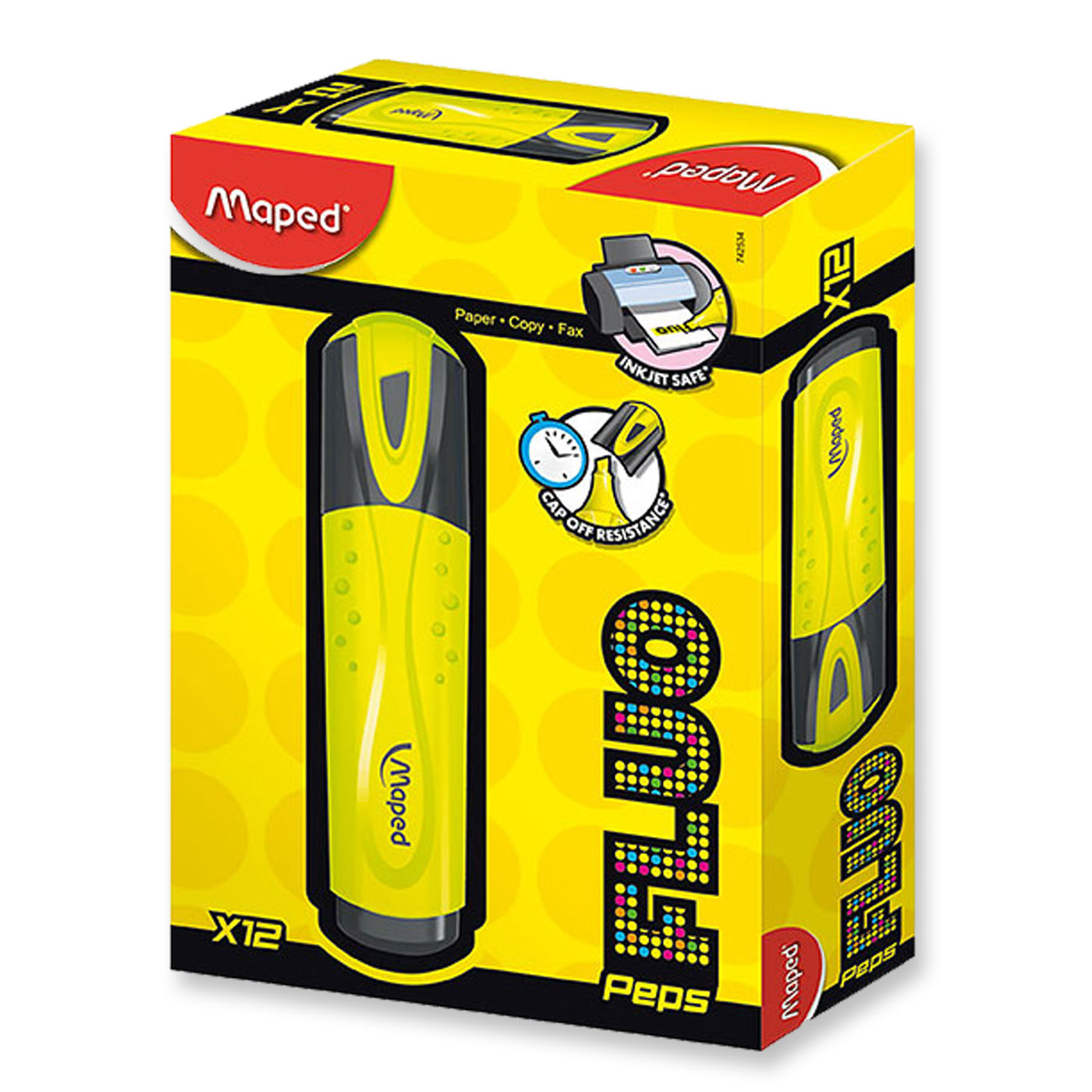 MAPED FLUO PEPS HIGHLIGHTER YELLOW - Box 12