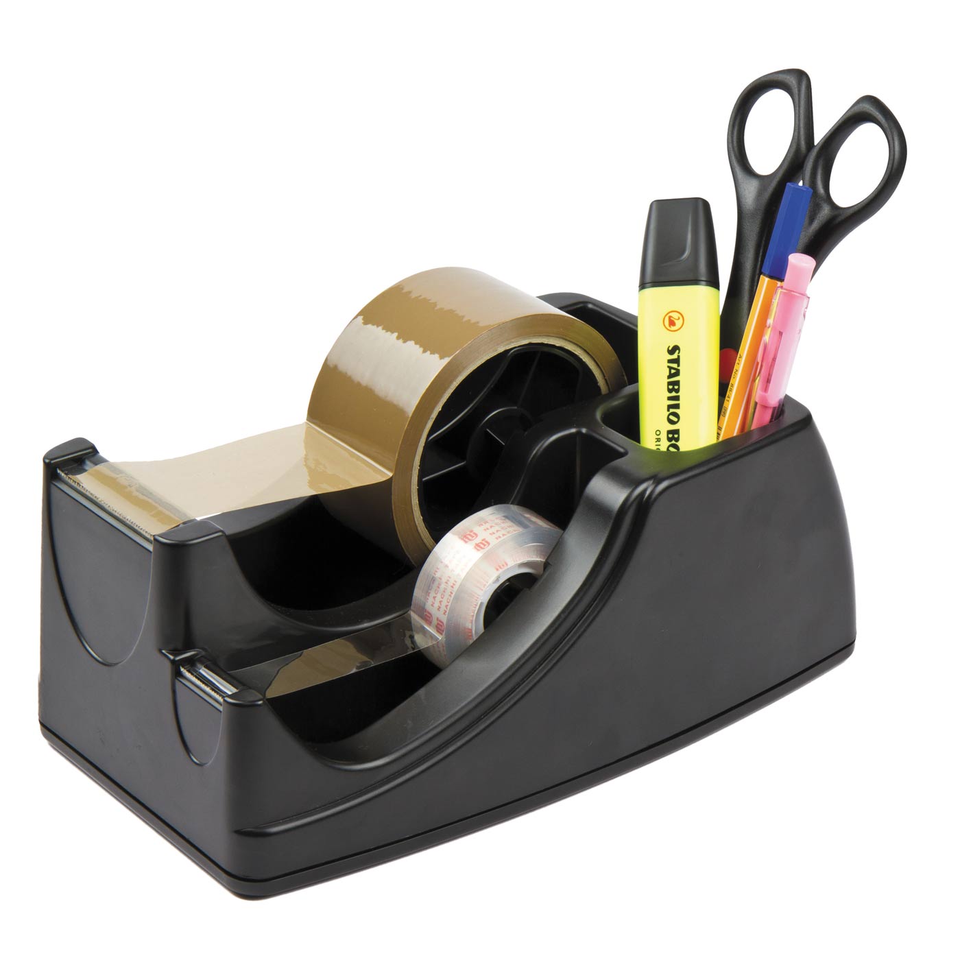 Marbig Professional 2 in 1 Heavy Duty Tape Dispenser Black