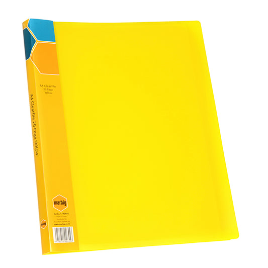 Marbig Display Book A4 20 Pocket Yellow