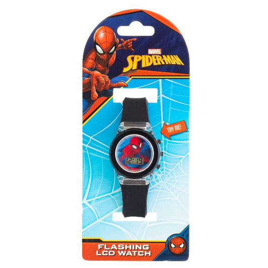 Marvel Spiderman LCD Watch Light Up Digital Black