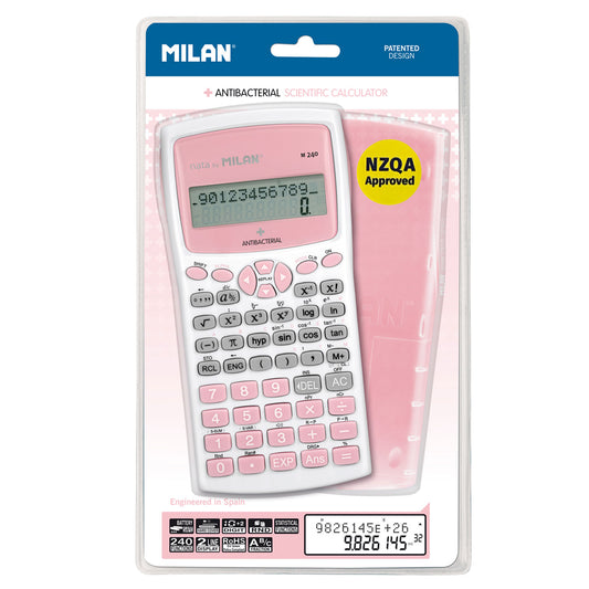 Milan NZQA Approved Scientific Calculator Antibacterial M240 Pink