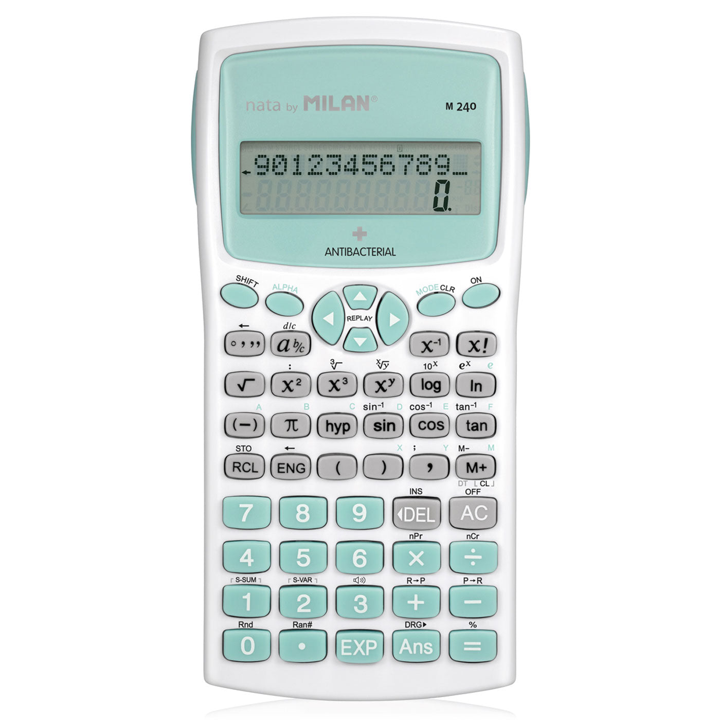 Milan-NZQA-Approved-Scientific-Calculator-Antibacterial-M240-Turquoise
