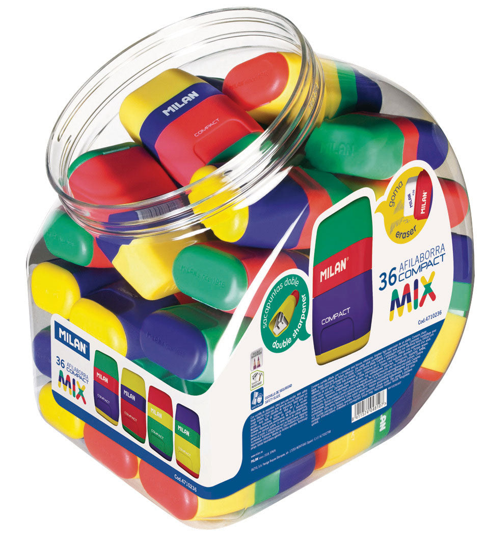 Milan Compact Mix Pencil Eraser and Sharpener Assorted