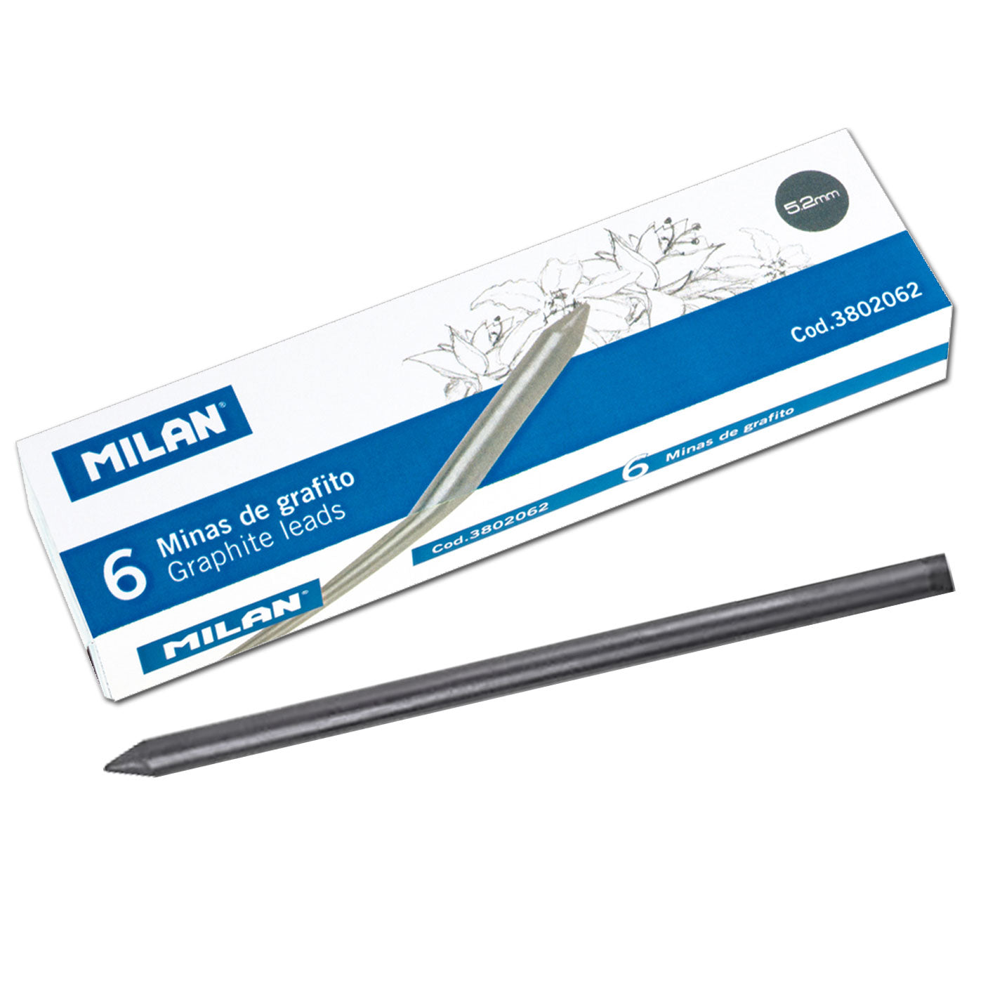 Milan 5.2mm Lead B-Grade for Mechanical Pencil Pack of 6