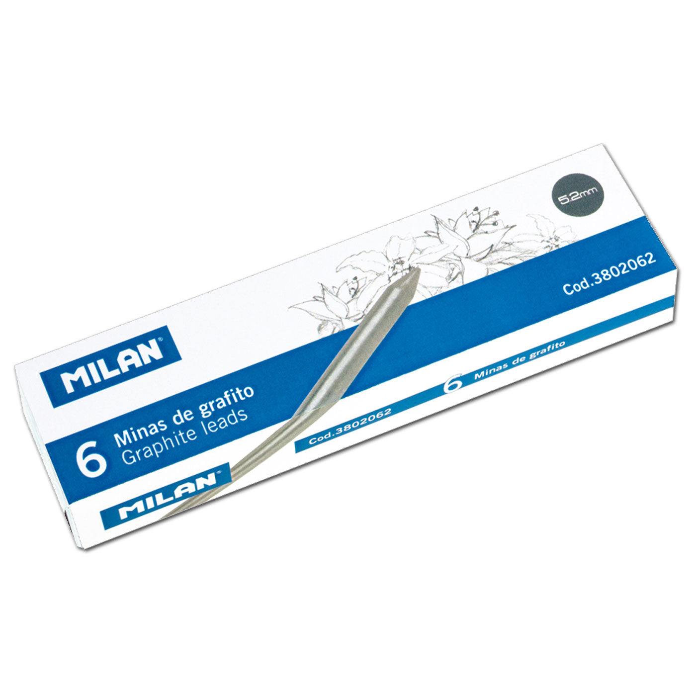 Milan 5.2mm Lead B for Mechanical Pencil Pack of 6