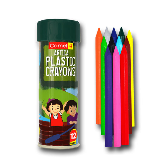 Camlin Artica Erasable Plastic Crayons - 12 Shades - School Depot NZ
