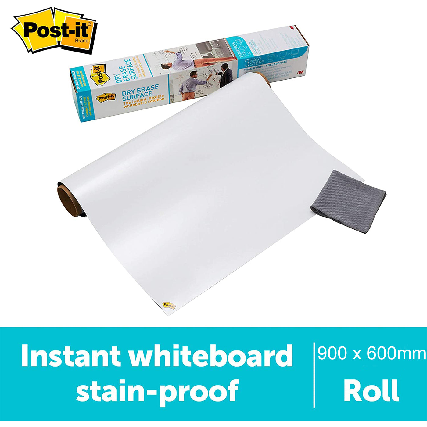 Post-it Whiteboard Dry Erase Self-Adhesive Surface 900 x 600mm