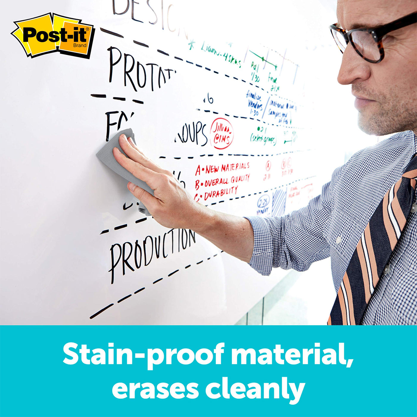 Post-it Whiteboard Dry Erase Self-Adhesive Surface 900 x 600mm