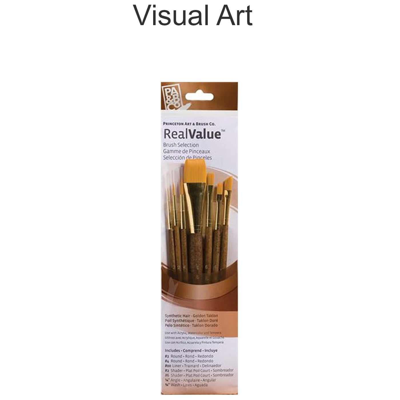 Princeton Brush Set Gold Taklon 4 Lin Round 2 Pack of 7