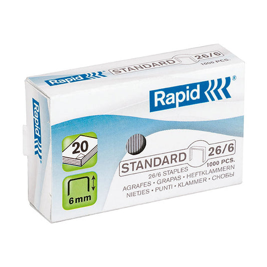 Rapid Standard Staples 26/6 Box 1000 - School Depot NZ