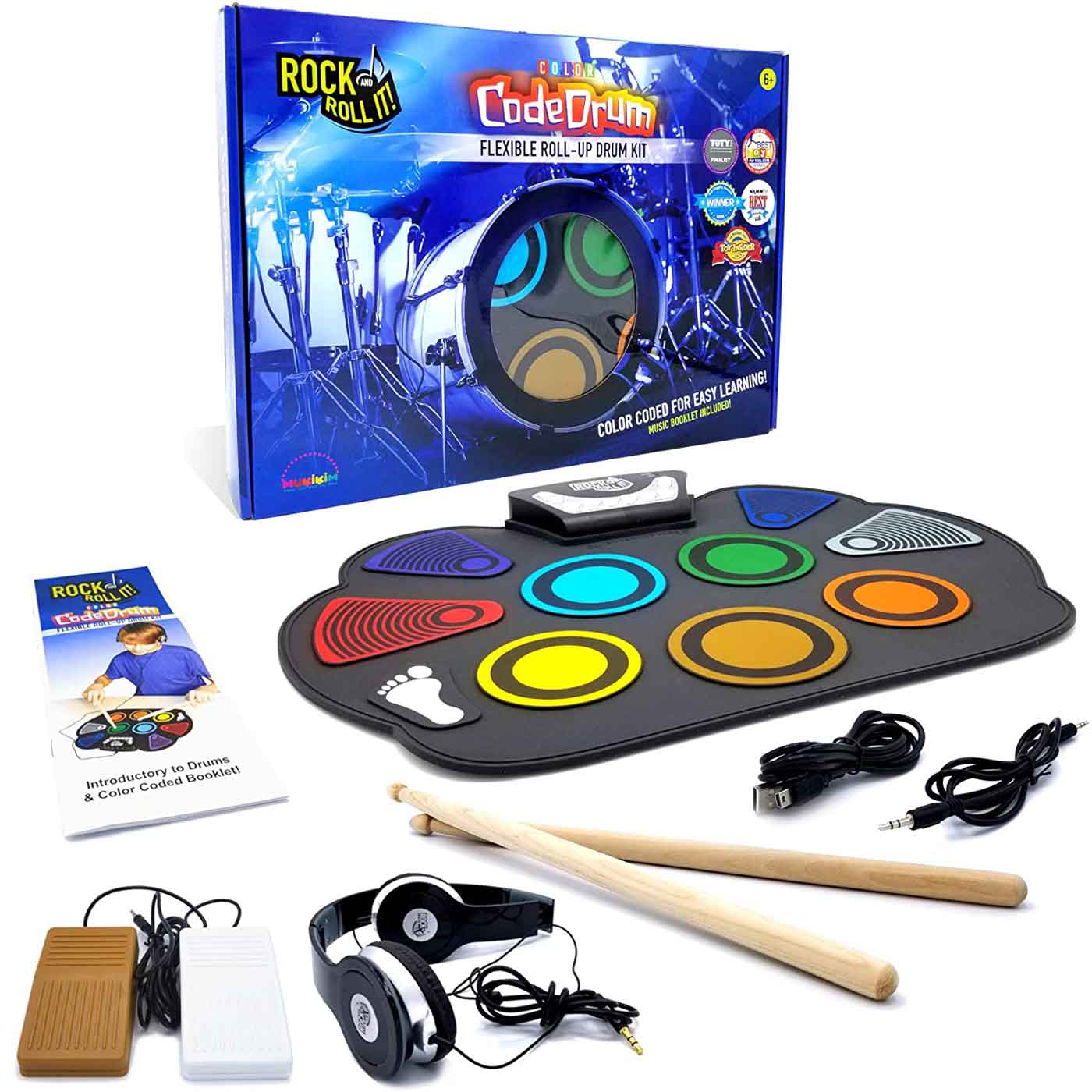 Rock and Roll It Electronic Drum Flexible Colour Coded