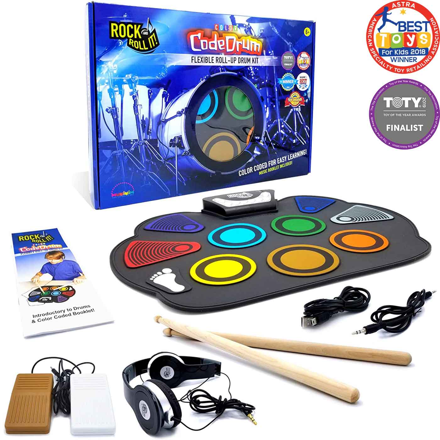 Rock and Roll It Electronic Drum Flexible Colour Coded