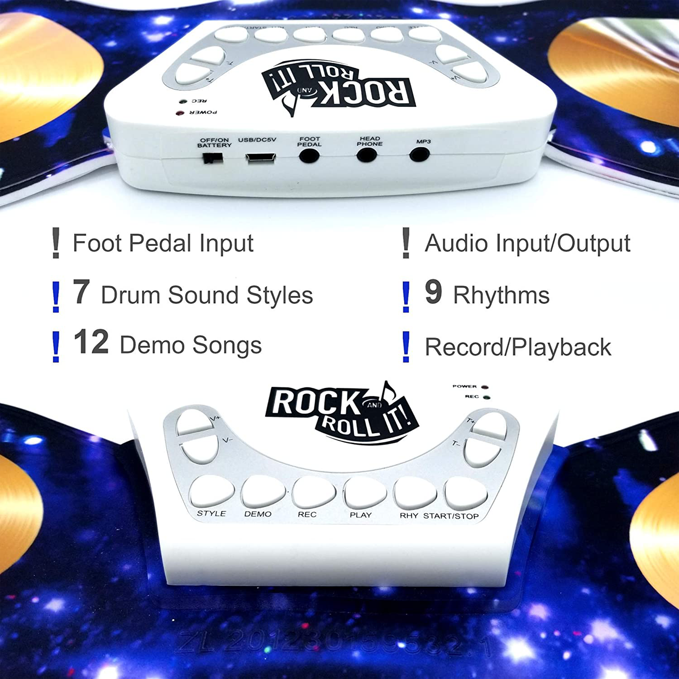Rock and Roll It Live Electronic Drum Flexible Portable