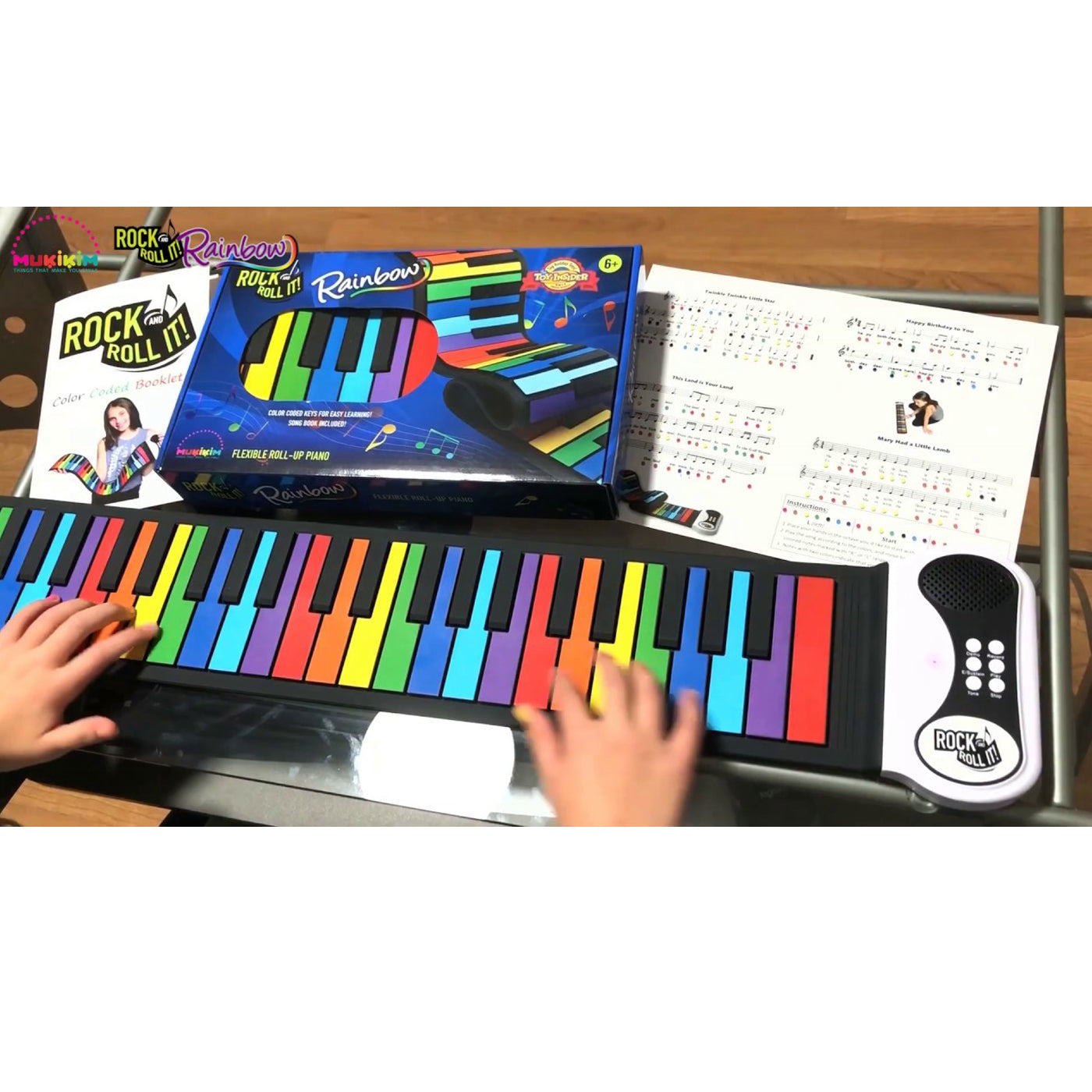 Rock-and-Roll-It!-Electronic-Piano-Flexible-Colour Coded 49-Keys