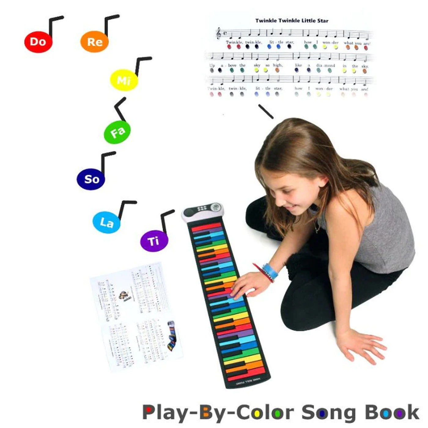 Rock-and-Roll-It!-Electronic-Piano-Flexible-Colour Coded 49-Keys
