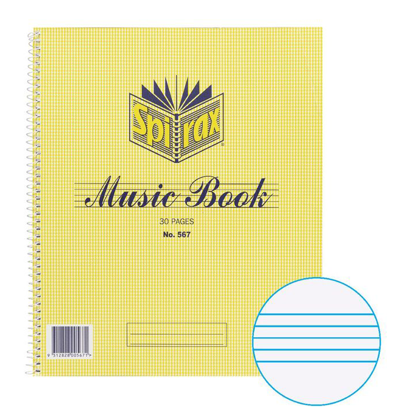 Spirax 567 Music Book 297x248 Side Opening 70gsm 30 Pages