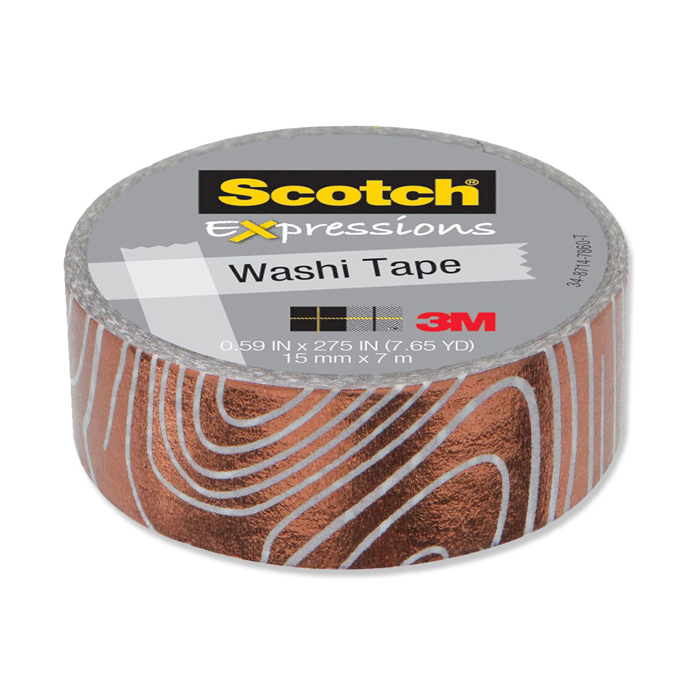 Scotch Expressions Foil Washi Tape C614-P1 15mm x 7m Swirl