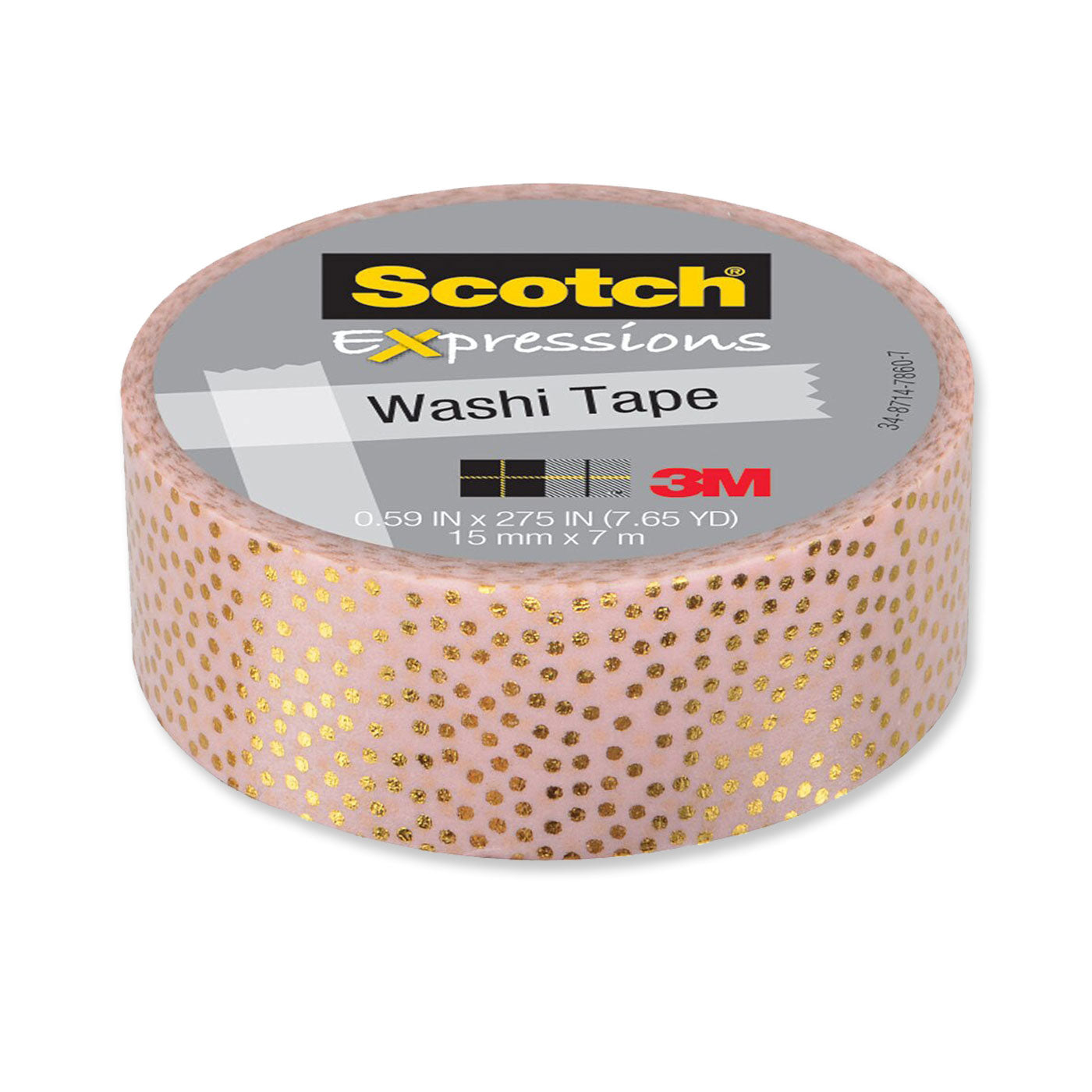 Scotch Expressions Foil Washi Tape C614-P2 15mm x 7m Pastel Dots
