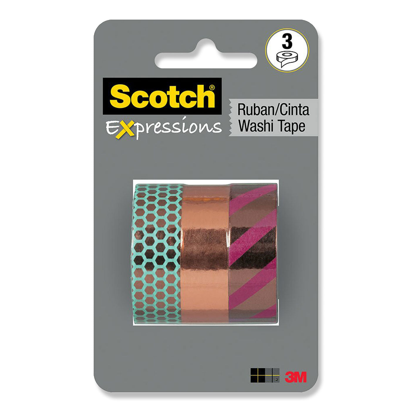 Scotch Expressions Foil Washi Tape C617-3PK-CPR 15mm x 7m Copper Multi Pack