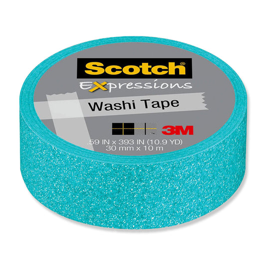Scotch Expressions Glitter Washi Tape C514-BLU3 15mm x 5m Pastel Blue