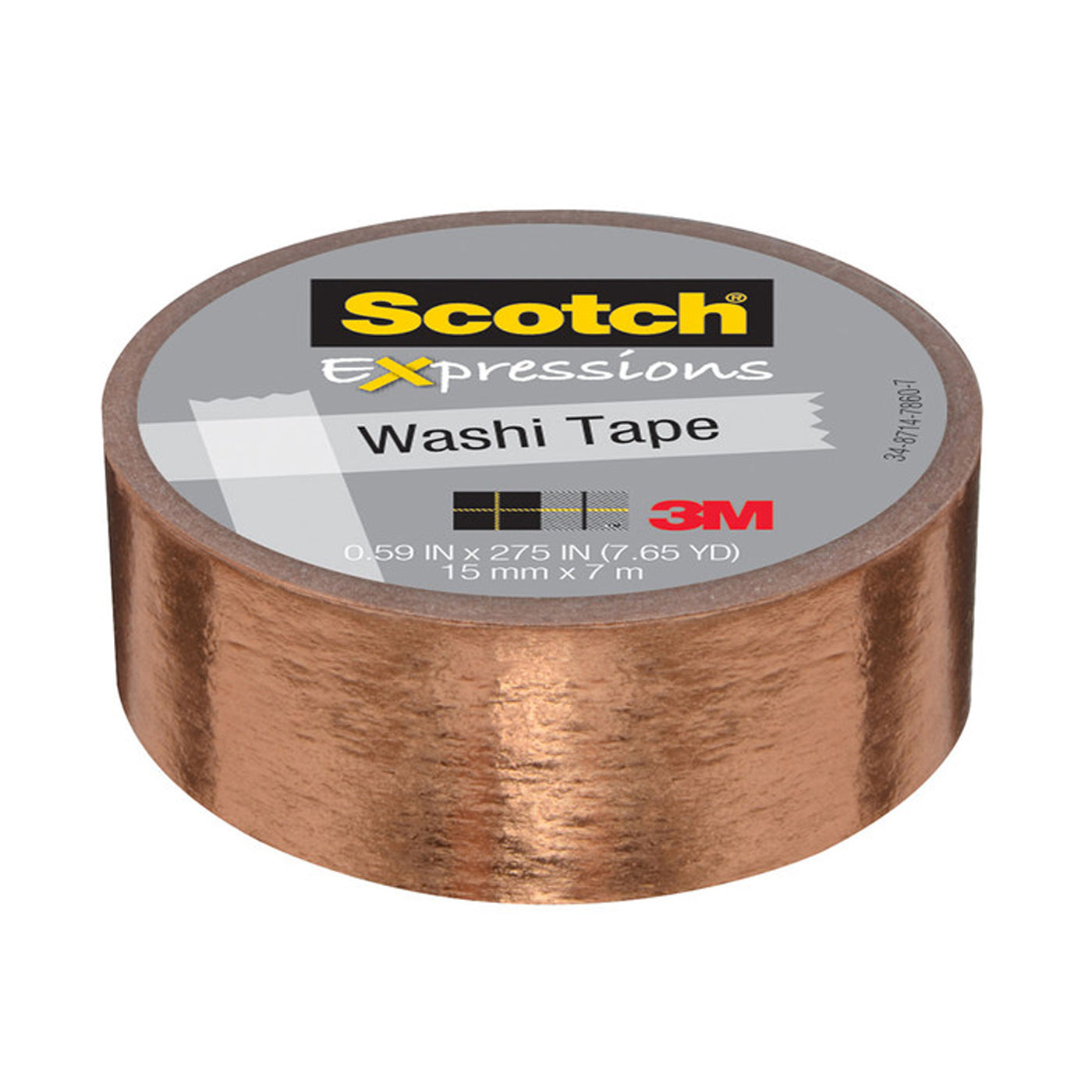 Scotch Expressions Washi Tape 15mm x 7m C614-CPR Foil Copper