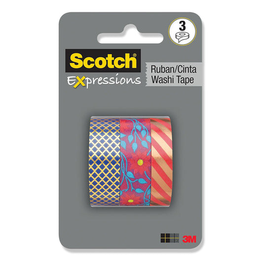 Scotch Expressions Washi Tape C1017-3-P1 15mm x 10m Multi-Pack of 3
