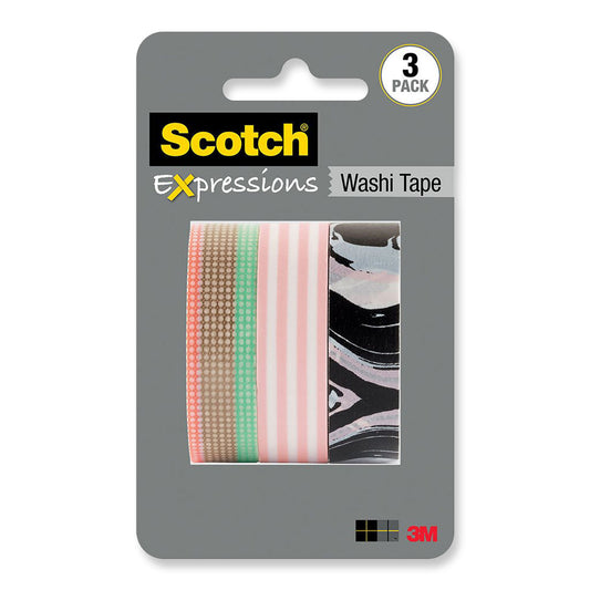 Scotch Expressions Washi Tape C317-3PK-SPGFL 15mm x 10m Spring Multi-Pack of 3