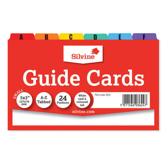 Silvine Guide Cards Indices for System Cards 127 x 76mm or 5"x3"