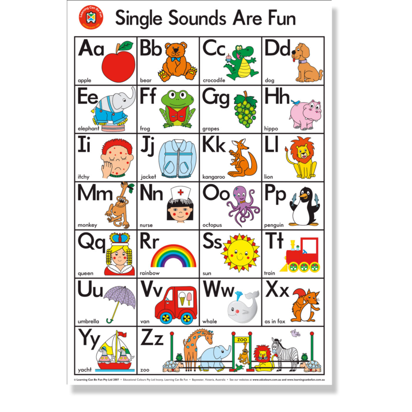 Wall Chart - Single Sounds Are Fun Poster- 50 x 74 CM - School Depot NZ