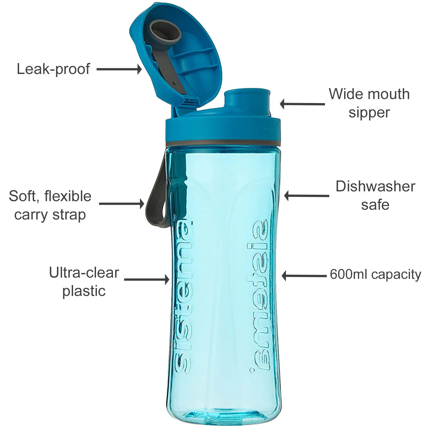 Sistema Hydrate Students Drink Bottle 600ml Blue