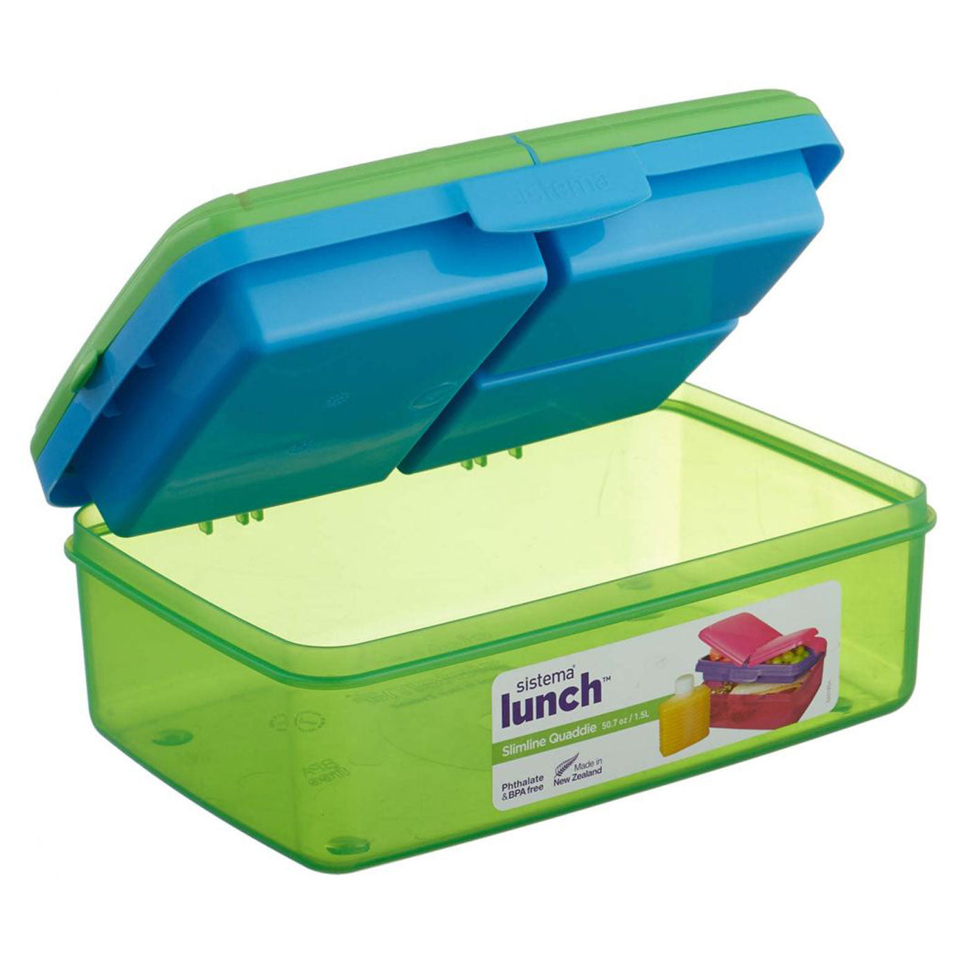 Sistema Lunch Box with Bottle Multi-Compartment 1.5L Green