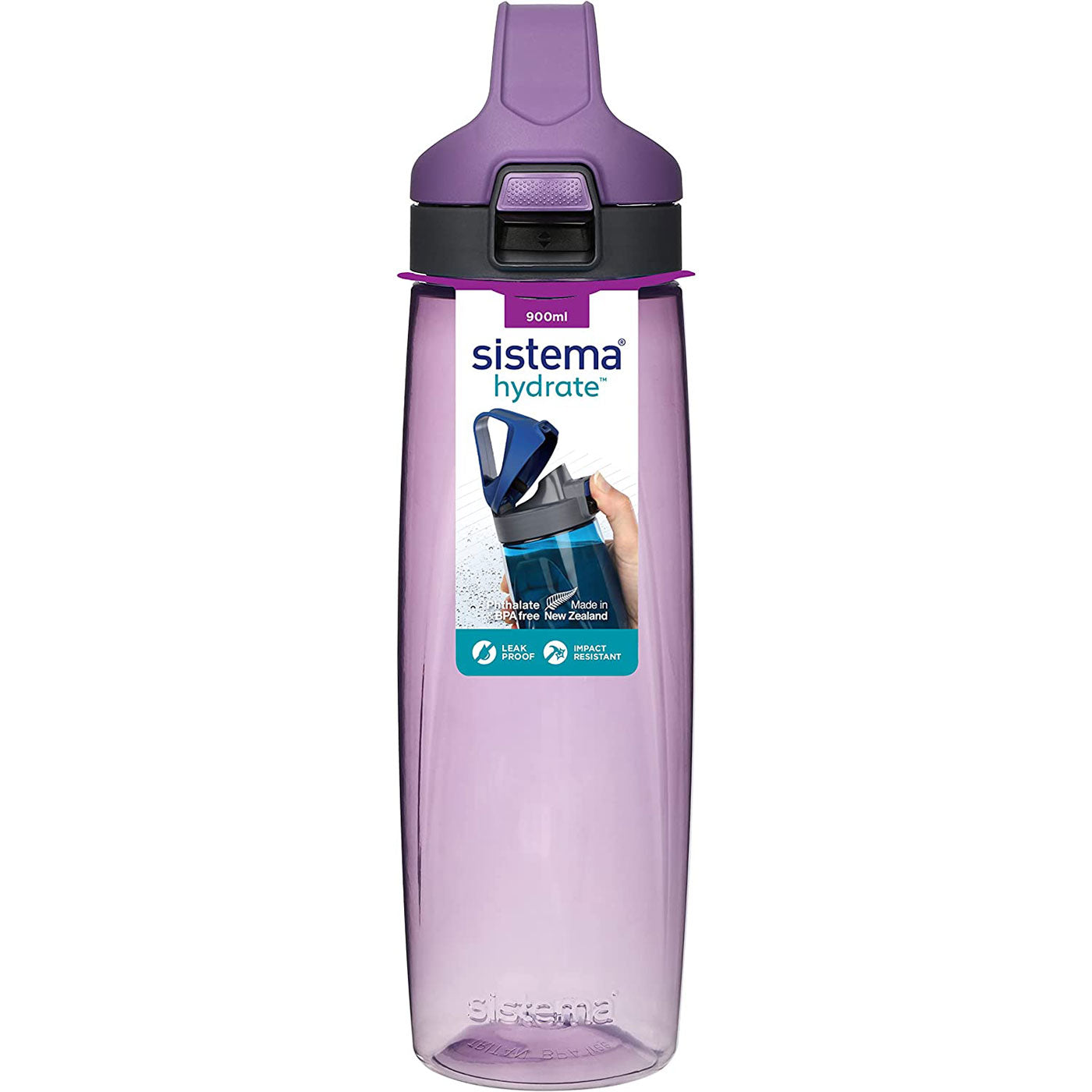 Sistema Water Bottle Spill-Proof Tritan Adventum 900ml Purple