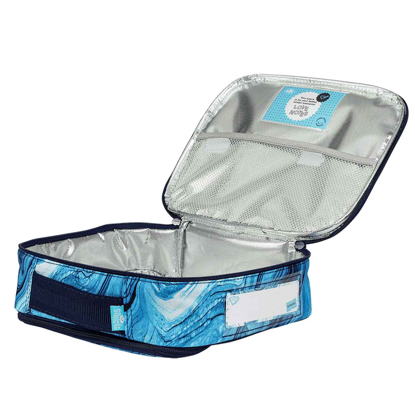 Spencil Lunch Bag Insulated Ocean Marble 24 x 29 x 9cm