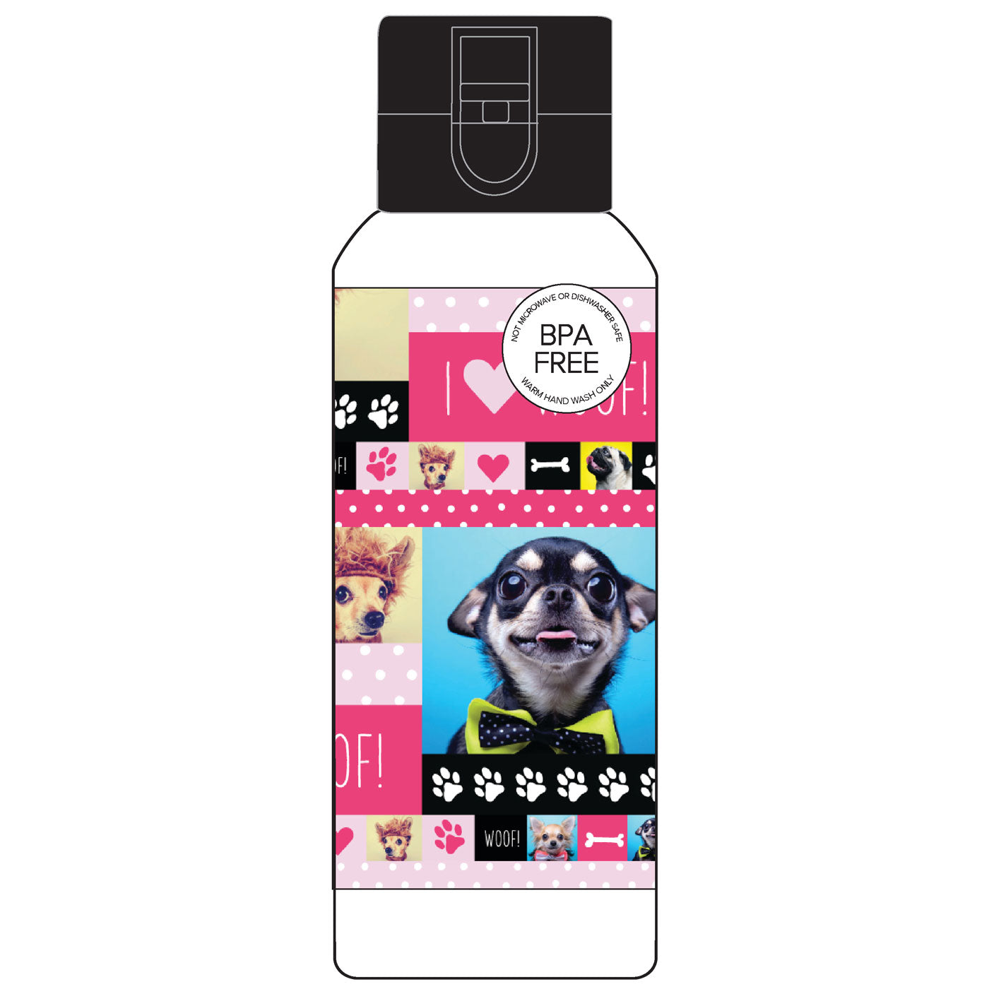 Spencil Spill-Proof Water Bottle Woof 650 ml - School Depot NZ