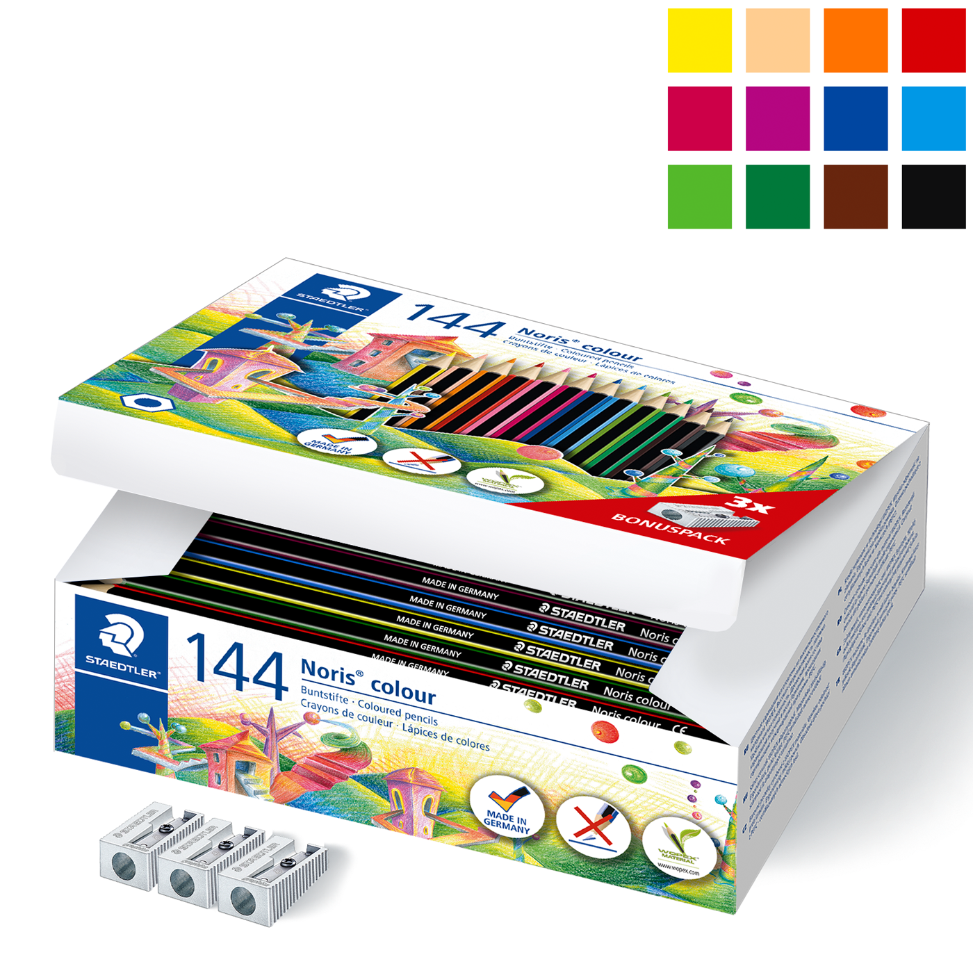 Staedtler Coloured Pencils Noris Club Class Pack of 144 Wopex
